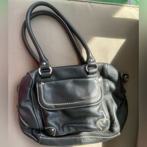 Black handbag purse, Tignanello w/ their iconic lining and multiple compartments